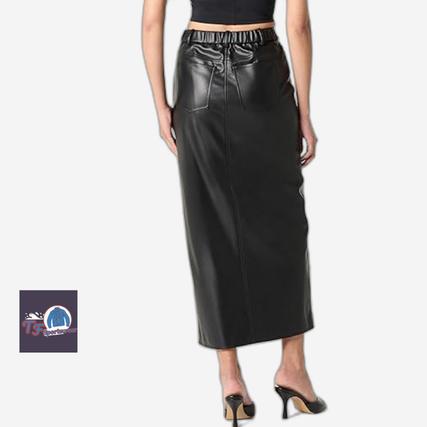 The Drop Women's Larissa Vegan Leather Maxi Skirt