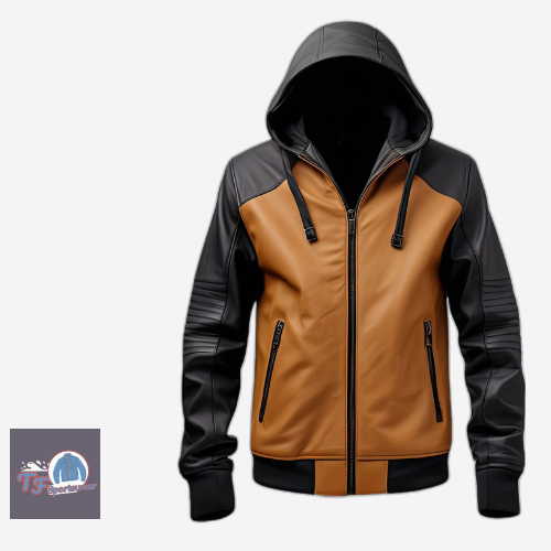 Black & Light Brown Men’s Leather Jacket