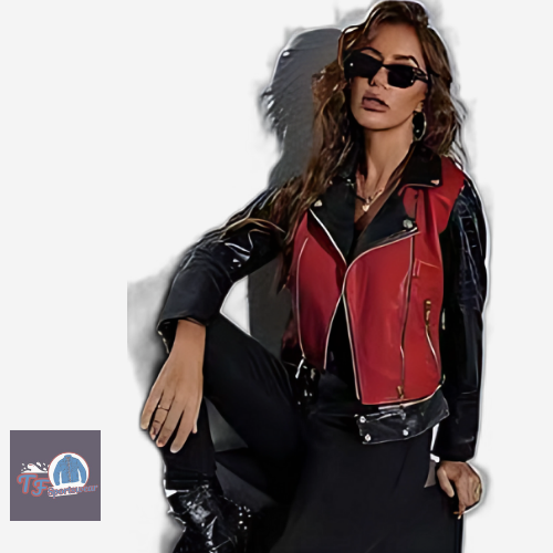 Red &amp; Black Women’s Biker Jacket