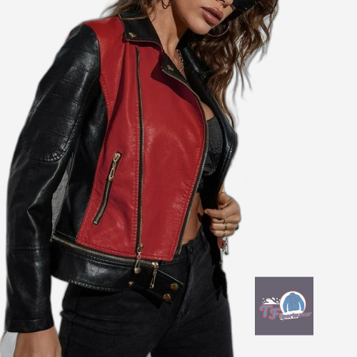 Red &amp; Black Women’s Biker Jacket