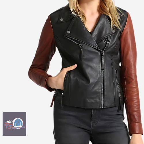 Red and Black Women’s Biker Jacket